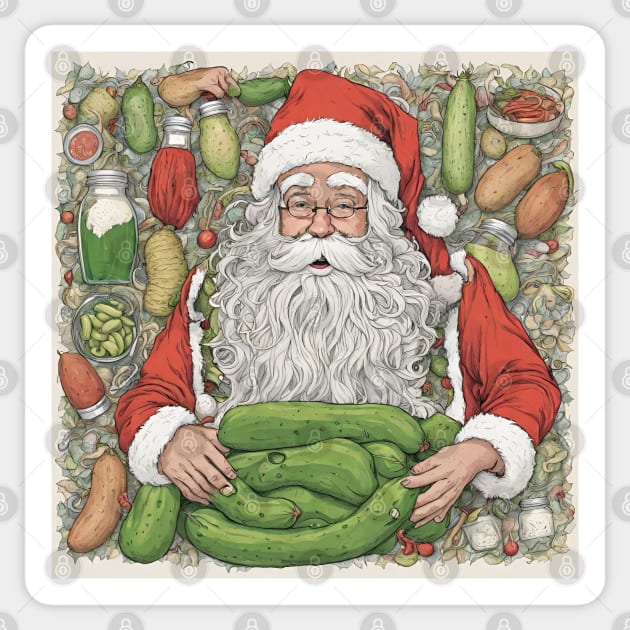 Pickle Lover Gift, Pickle Santa Gift, Christmas Pickle Gift Sticker by Merch4Days